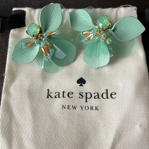 Kate Spade Vibrant Life Leather Flower statement Earrings
